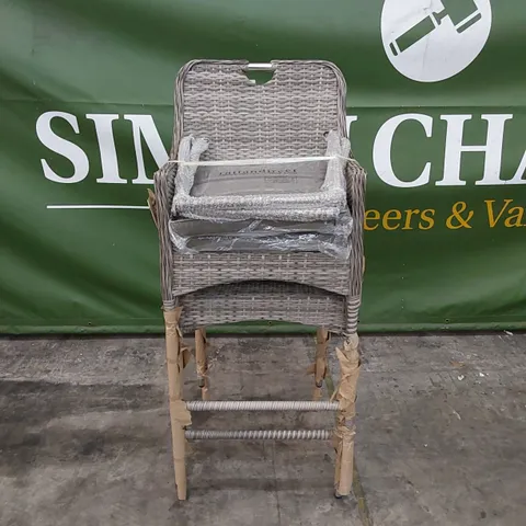 PAIR OF PORTO PATIO BAR STOOLS IN GREY