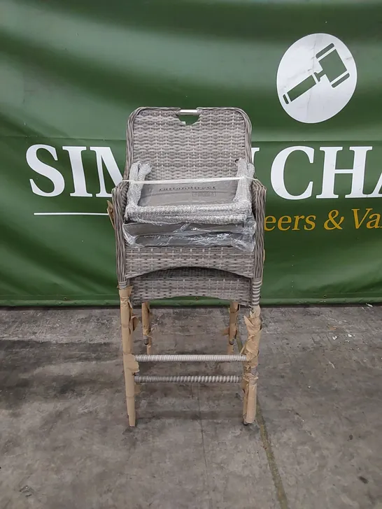 PAIR OF PORTO PATIO BAR STOOLS IN GREY