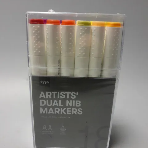 SEALED TYPO ARTISTS DUAL NIB MARKERS PACK OF 18
