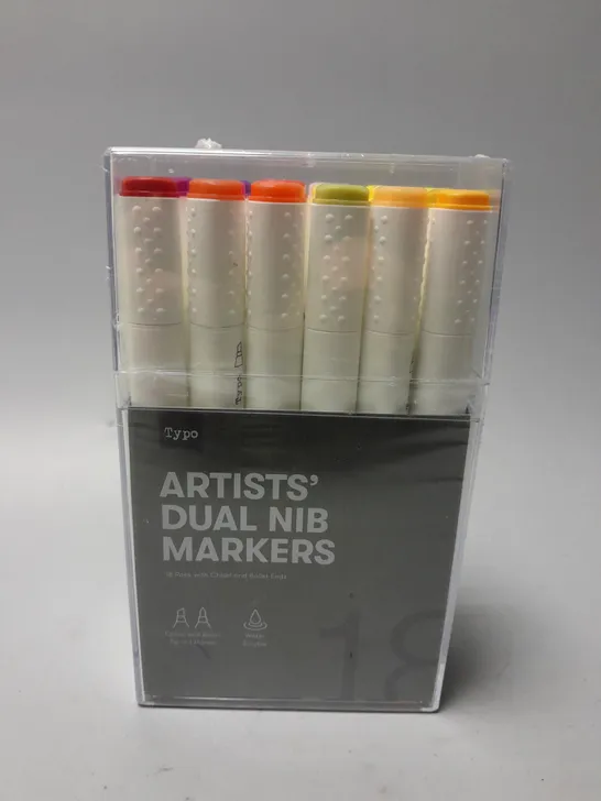 SEALED TYPO ARTISTS DUAL NIB MARKERS PACK OF 18