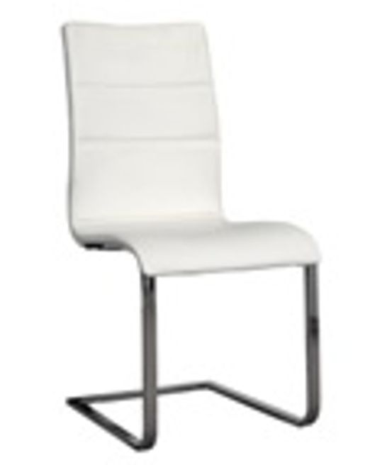 BOXED 2 ×  ELISA DINING CHAIR IN WHITE WITH SILVER LEGS