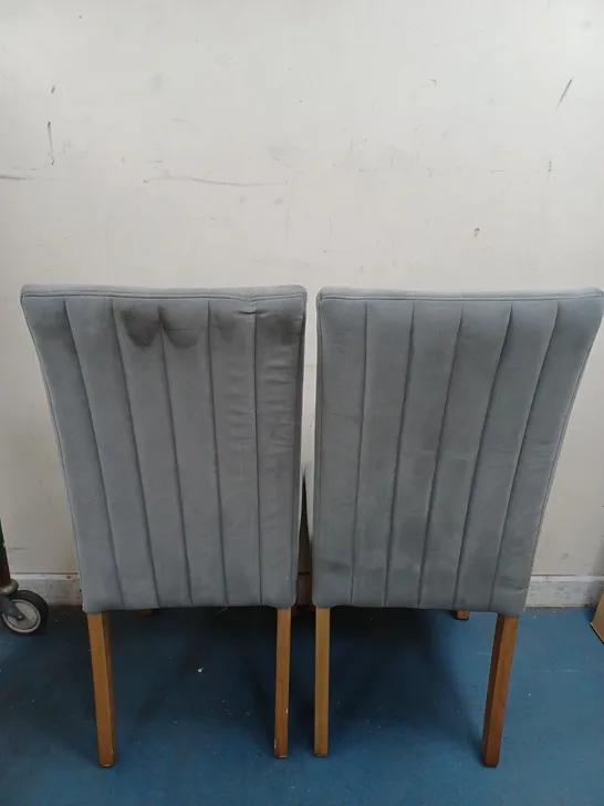 SET OF 2 GREY DINNING ROOM CHAIRS WITH PADDED SEAT & BACK - COLLECTION ONLY