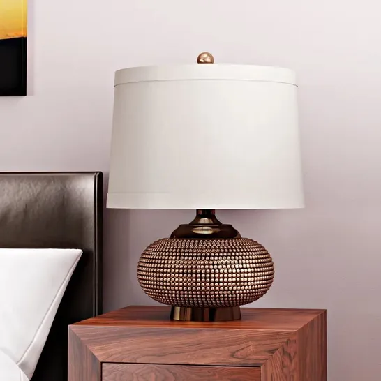 BOXED ALIANA 48CM BROWN TABLE LAMP SET