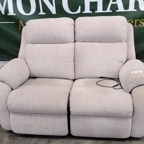 QUALITY BRITISH DESIGNED & MANUFACTURED G PLAN KINGSBURY 2 SEATER POWER RECLINER SOFA LOXWOOD SAGE FABRIC