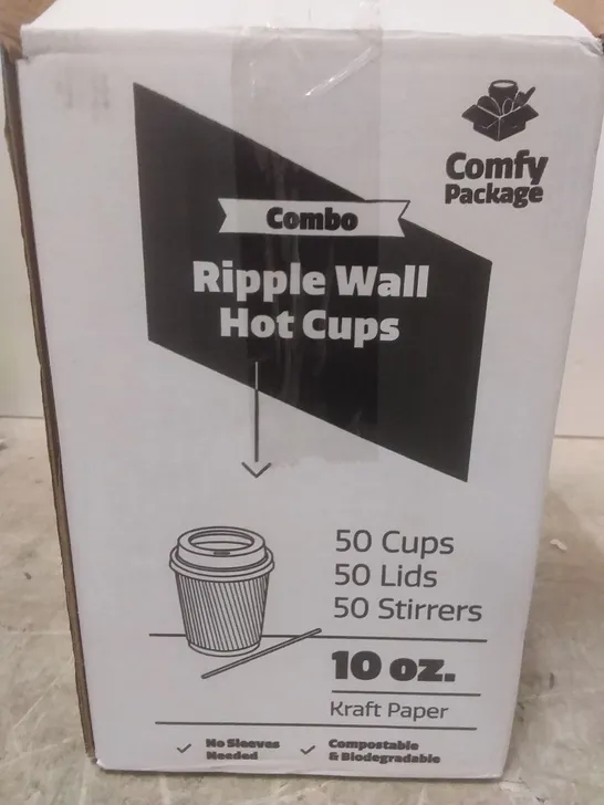 BOXED 10OZ RIPPLE WALL HOTCUPS 