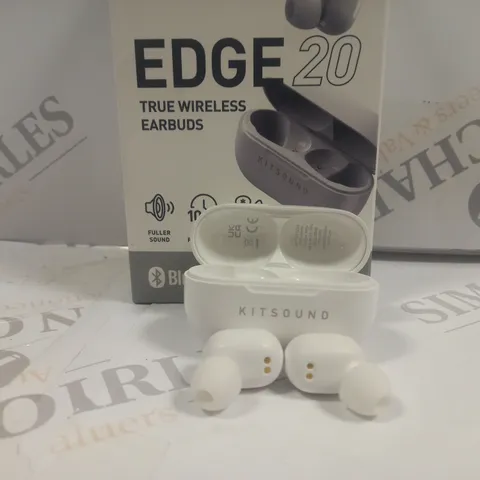 BOXED KITSOUND EDGE 20 TRUE WIRELESS EARBUDS IN WHITE