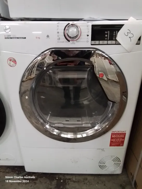 HOOVER H-DRY 300 9KG CONDENSER TUMBLE DRYER WHITE - UNPROCESSED RAW RETURN