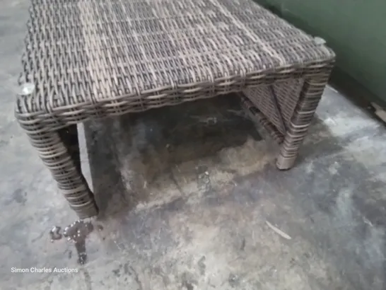 BROWN RATTAN COFFEE TABLE