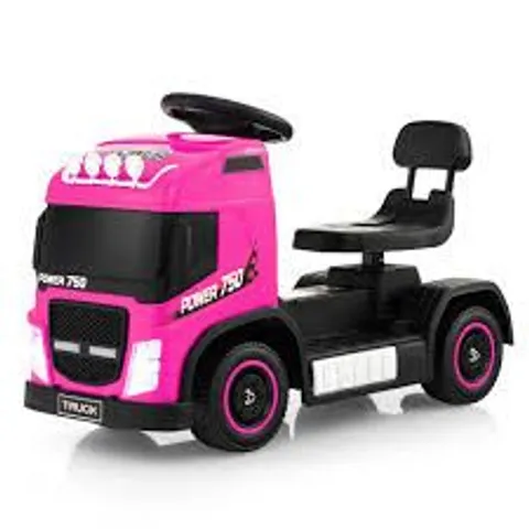 BOXED KIDS ELECTRIC RIDE-ON TRUCK WITH HEIGHT ADJUSTABLE SEAT AND LED LIGHTS - PINK (1 BOX)