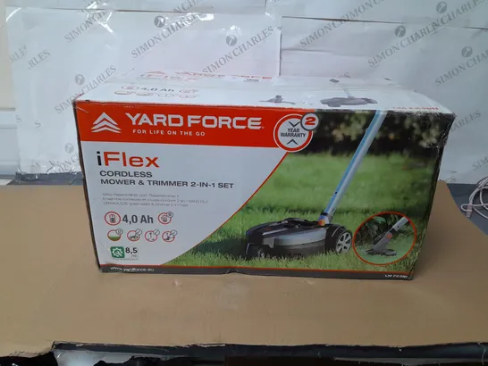 BOXED YARD FORCE IFLEX 12V MOWER & GRASS TRIMMER 