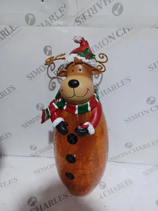 FESTIVE PRE-LIT LARGE GLASS CHRISTMAS CHARACTER - REINDEER (COLLECTION ONLY)