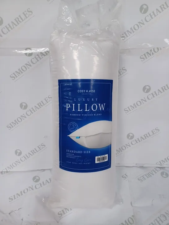 SEALED COSY HOUSE LUXURY PILLOW BAMBOO VISCOSE BLEND, WHITE - STANDARD SIZE 