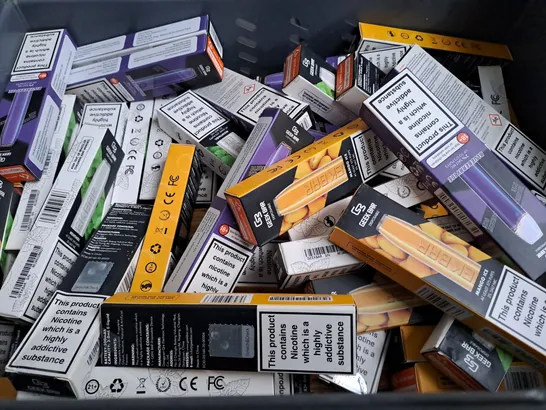 BOX OF APPROXIMATELY 25 GEEK BAR VAPES TO INCLUDE - MENTHOL, MANGO ICE , BLUEBERRY 