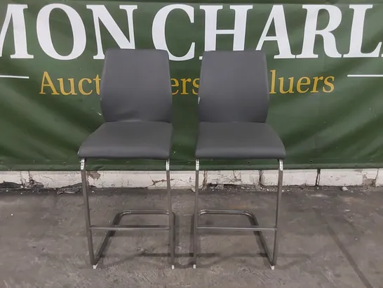 SET OF 2 DESIGNER GREY BAR CHAIRS