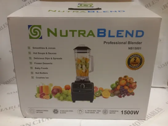 NUTRABLEND PROFESSIONAL BLENDER 1500W - BLACK