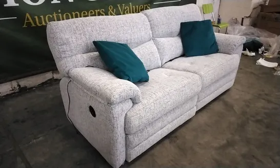 QUALITY BRITISH DESIGNED & MANUFACTURED G PLAN STRATFORD 3 SEATER POWER RECLINER HARBOUR SLATE FABRIC SOFA