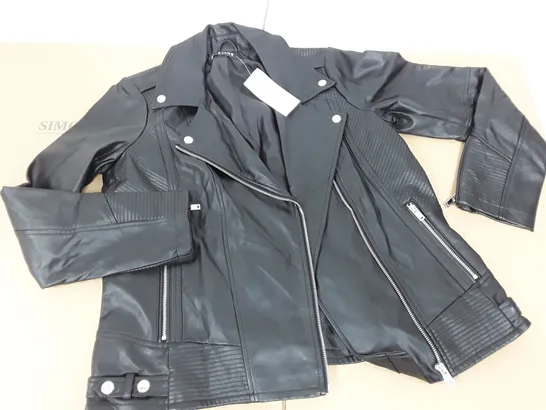 EVANS LEATHER LOOK BIKER STYLE JACKET - UK 14