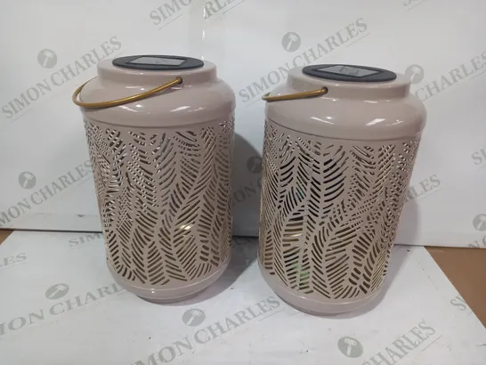 GARDEN REFLECTIONS SET OF 2 PATTERNED SOLAR LANTERNS