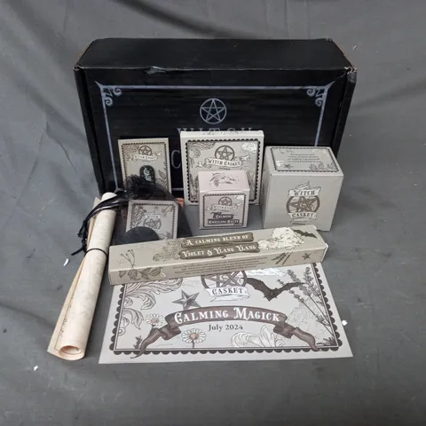 BOXED WITCH CASKET JULY 2024 CALMING MAGICK BOX