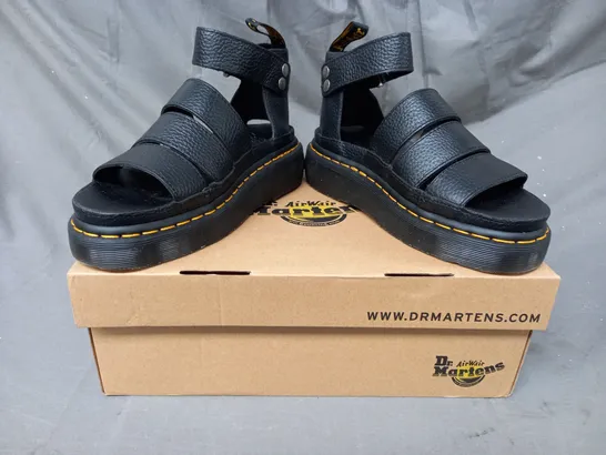 BOXED PAIR OF DR MARTENS CLARISSA II OPEN TOE CHUNKY SANDALS IN BLACK UK SIZE 5