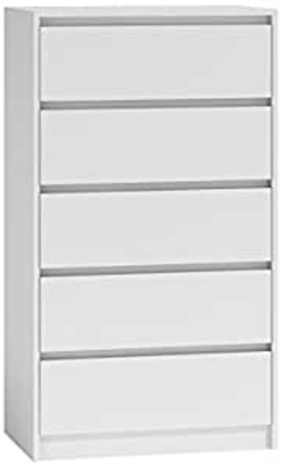 K5 CHEST OF DRAWERS WITH 5 DRAWERS - WHITE - 3 BOXES
