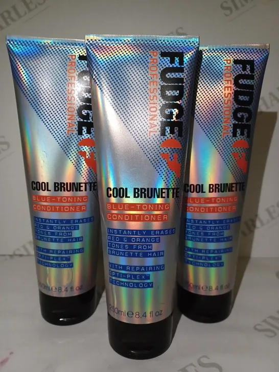 LOT OF APPROX 8 X 250ML FUDGE COOL BRUNETTE BLUE TONING CONDITIONER 