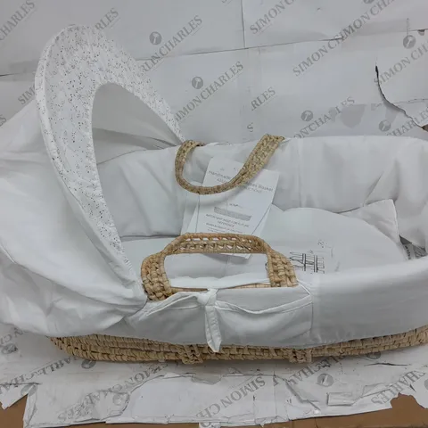 HANDMADE PALM BABY BASKET IN WHITE