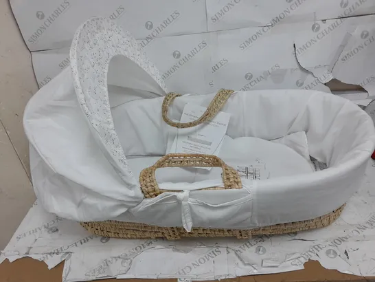 HANDMADE PALM BABY BASKET IN WHITE