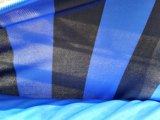 ROLL OF STRIPED  ROYAL BLUE/BLACK POLYESTER FOOTBALL SHIRT FABRIC- SIZE UNSPECIFIED 