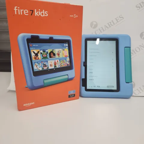 BOXED AMAZON FIRE 7 KIDS 16GB ANDROID TABLET WITH CHILD PROOF CASE - BLUE CASE