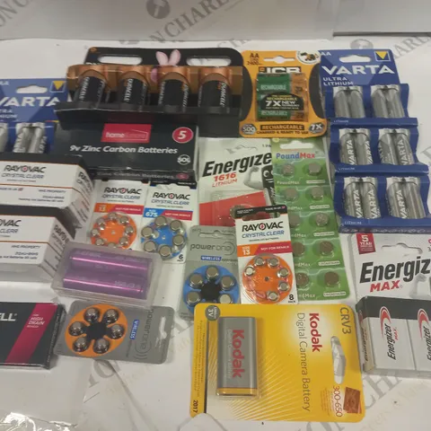 LARGE QUANTITY OF ASSORTED BATTERIES TO INCLUDE ENERGIZER, RAYOVAC AND VARTA