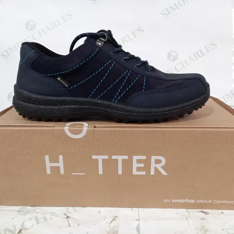 BOXED PAIR OF HOTTER TRAINERS IN NAVY/BLUE UK SIZE 7