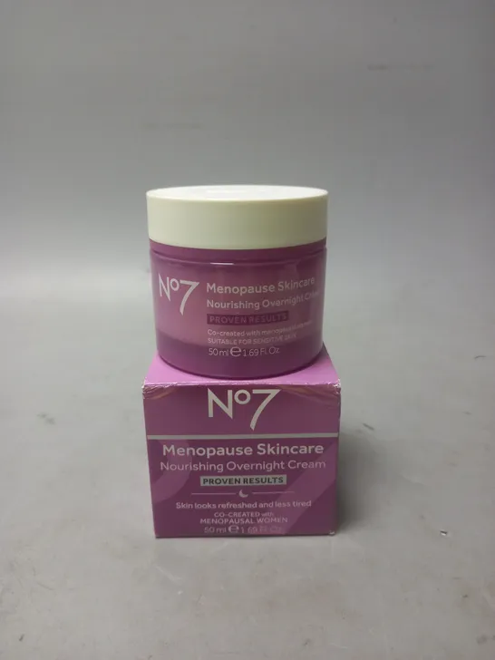 NO7 MENOPAUSE SKINCARE NOURISHING OVERNIGHT CREAM 50ML