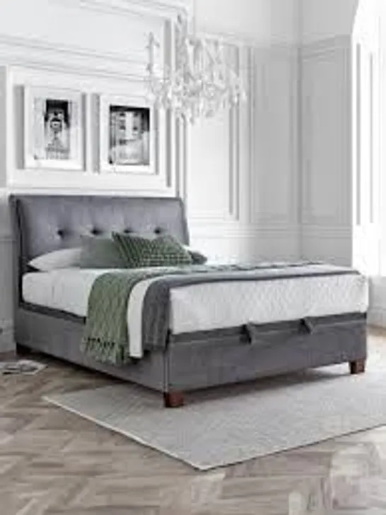 BOXED GRADE 1 CORNWALL DOUBLE BED FRAME - GREY (3 BOXES)