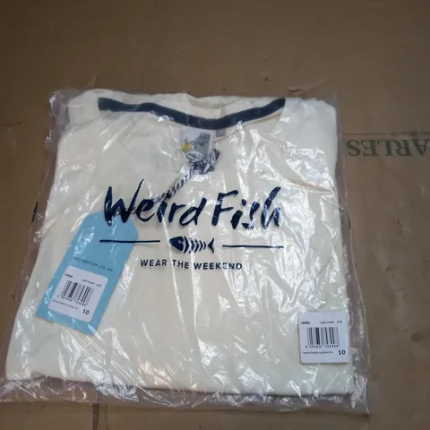 WEIRD FISH CREAM OUTFITTER LONG SLEEVE T-SHIRT - SIZE 10