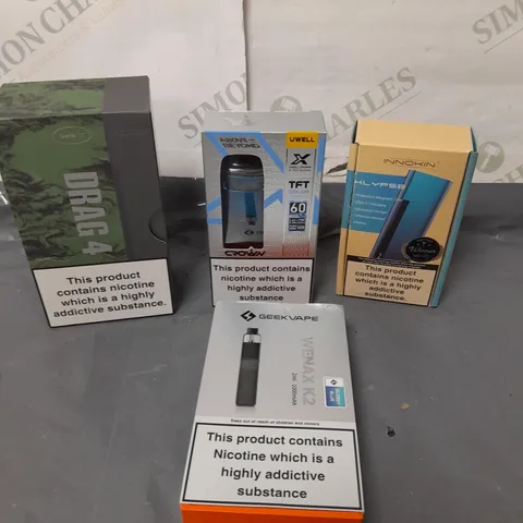 BOX OF APPROXIMATELY 20 ASSORTED E-CIGARATTES TO INCLUDE VAPORESSO, INNOKIN, ASPIRE ETC