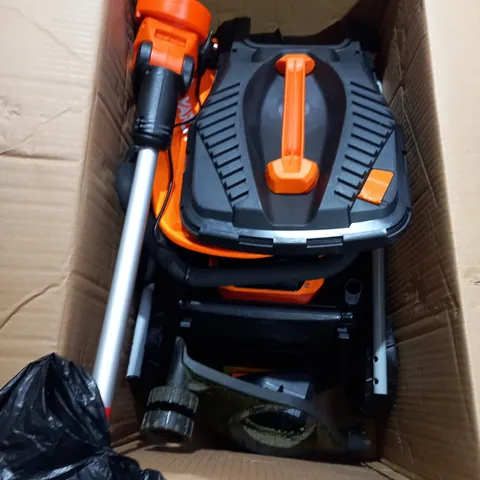 BOXED YARD FORCE 32CM LAWNMOWER AND TRIMMER