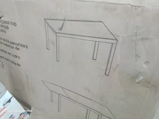 BOXED GOODHOME MOREA ALUMINIUM FRAMED DINING TABLE