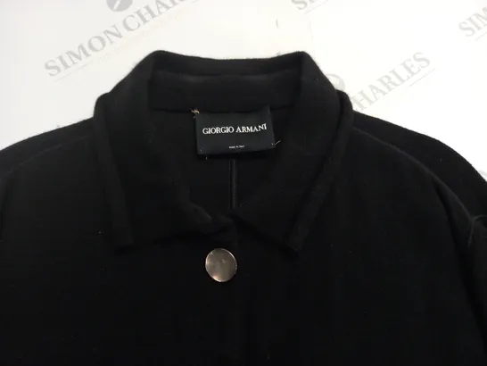 GIORGIO ARMANI BLACK BUTTON THROUGH JACKET - SIZE UNSPECIFIED