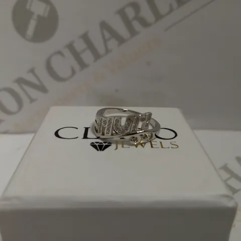 BOXED CLARO JEWELS `MUM` SILVER RING - SIZE R