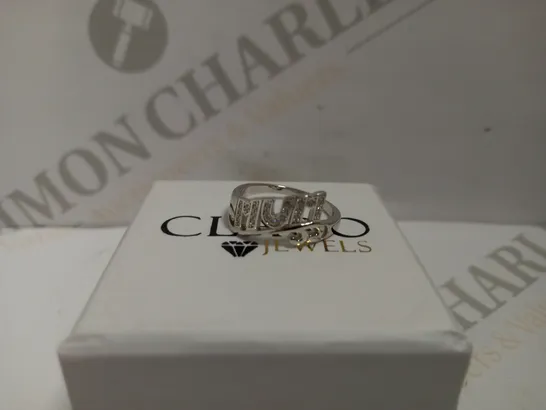 BOXED CLARO JEWELS `MUM` SILVER RING - SIZE R