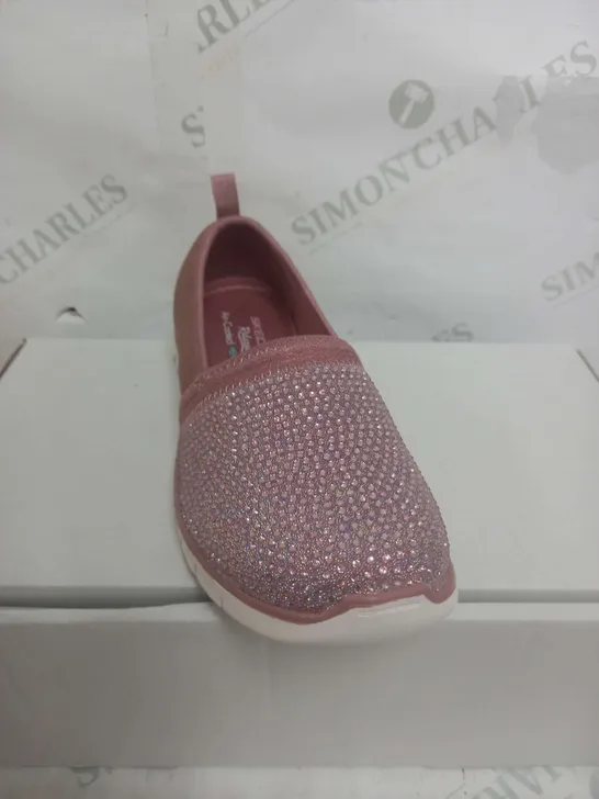 SKECHERS PINK SLIP ON SHOES - SIZE 4