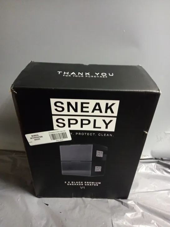 SNEAK SPPLY BOXED SET OF 2 BLACK PREMIUM SNEAKER CRATES