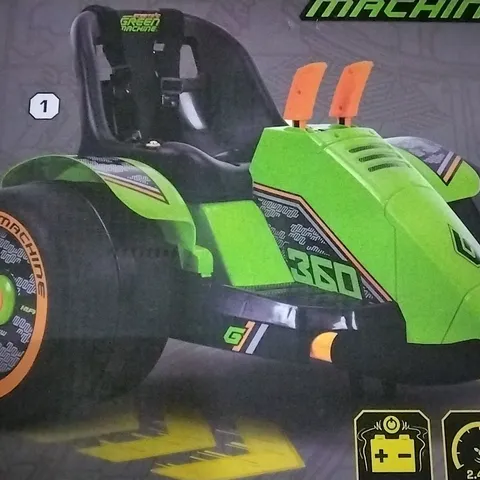 BOXED GREEN MACHINE 360 6V BATTERY RIDE ON