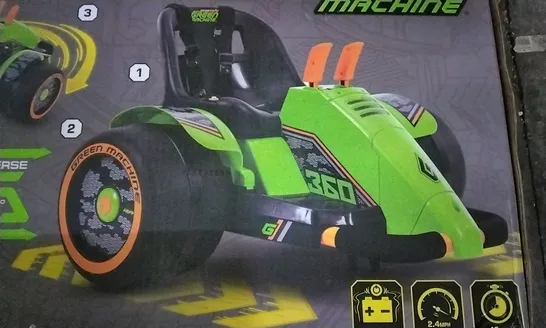 BOXED GREEN MACHINE 360 6V BATTERY RIDE ON RRP £99.99