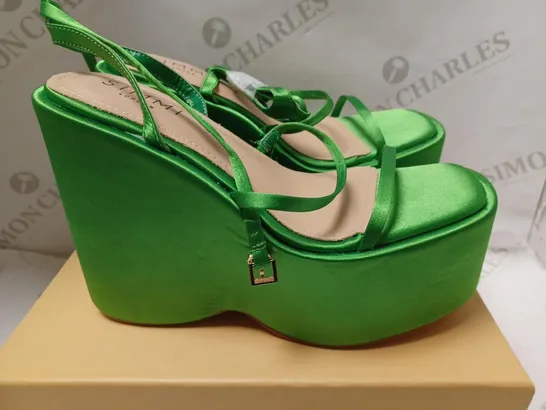 SIMMI BLAZE 1 WEDGE HIGH HEELS APPLE GREEN (UK 3)