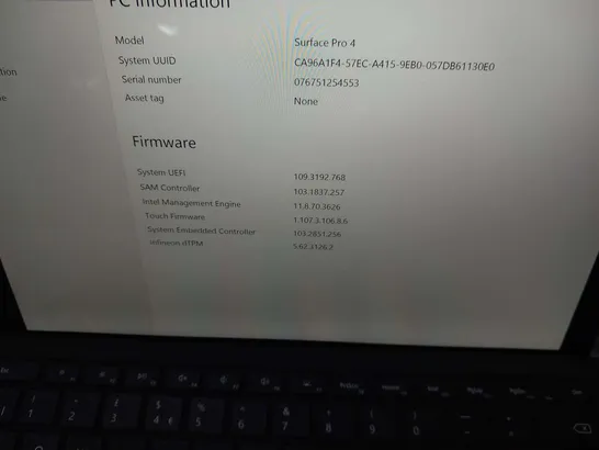 MICROSOFT SURFACE PRO 4 128GB