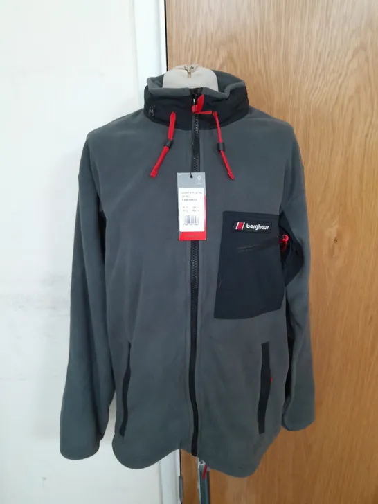 BERGHAUS ASCENT FLEECE JACKET IN GREY/BLACK IN SIZE L