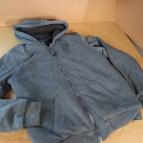 BRAVE SOUL GREY ZIP THROUGH HOODIE - XL