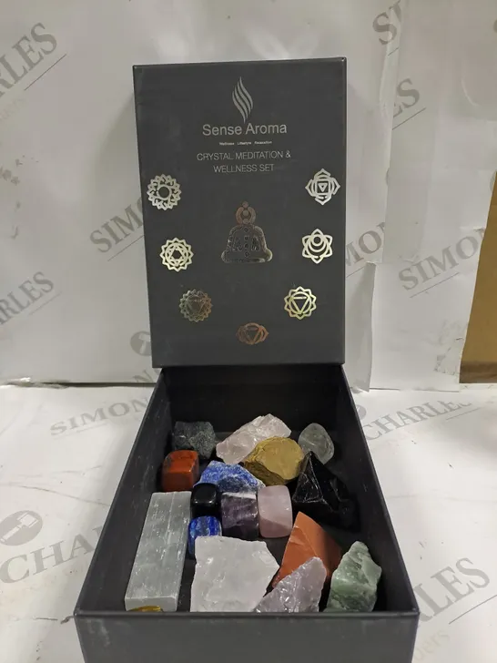 BOXED SENSE AROMA CRYSTAL MEDITATION AND WELLNESS SET 